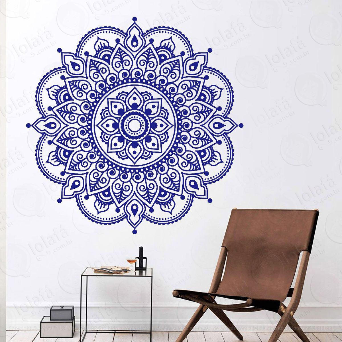 mandala para abrir caminhos adesivo de parede decorativo para casa, quarto, sala e vidro - mod:120