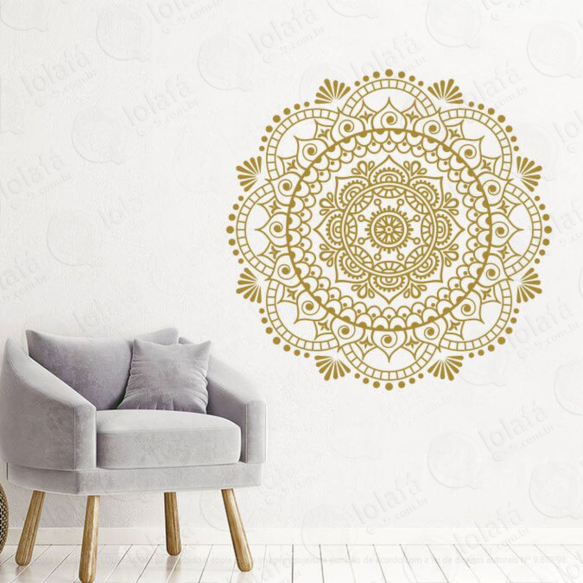 mandala para vibrações positivas adesivo de parede decorativo para casa, quarto, sala e vidro - mod:122