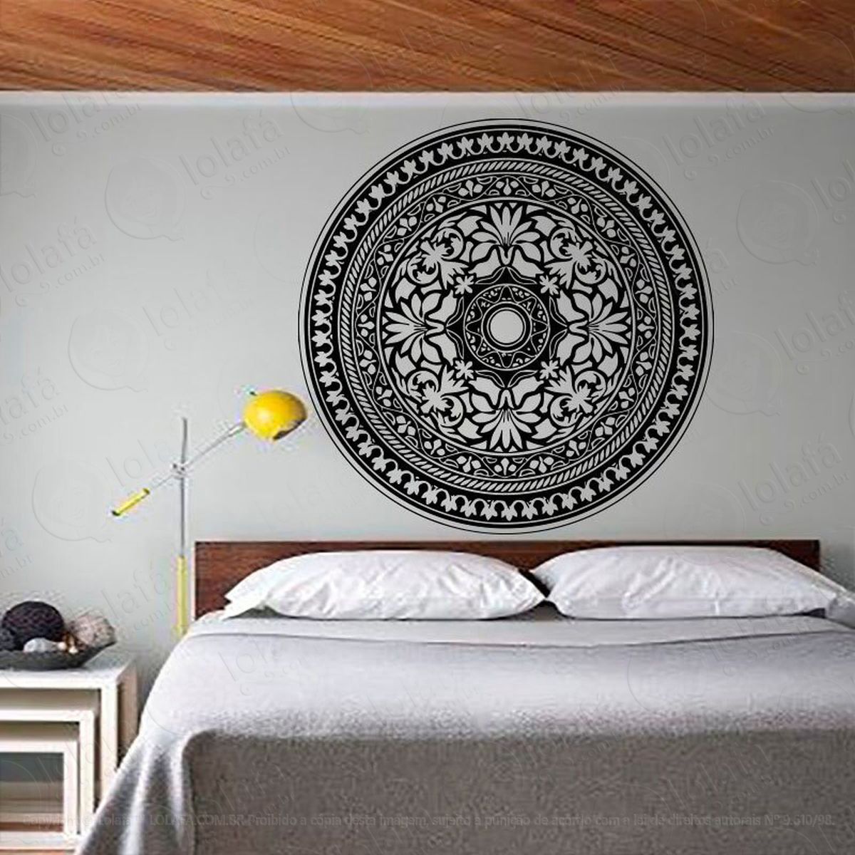 mandala para fortalecer o amor adesivo de parede decorativo para casa, quarto, sala e vidro - mod:133