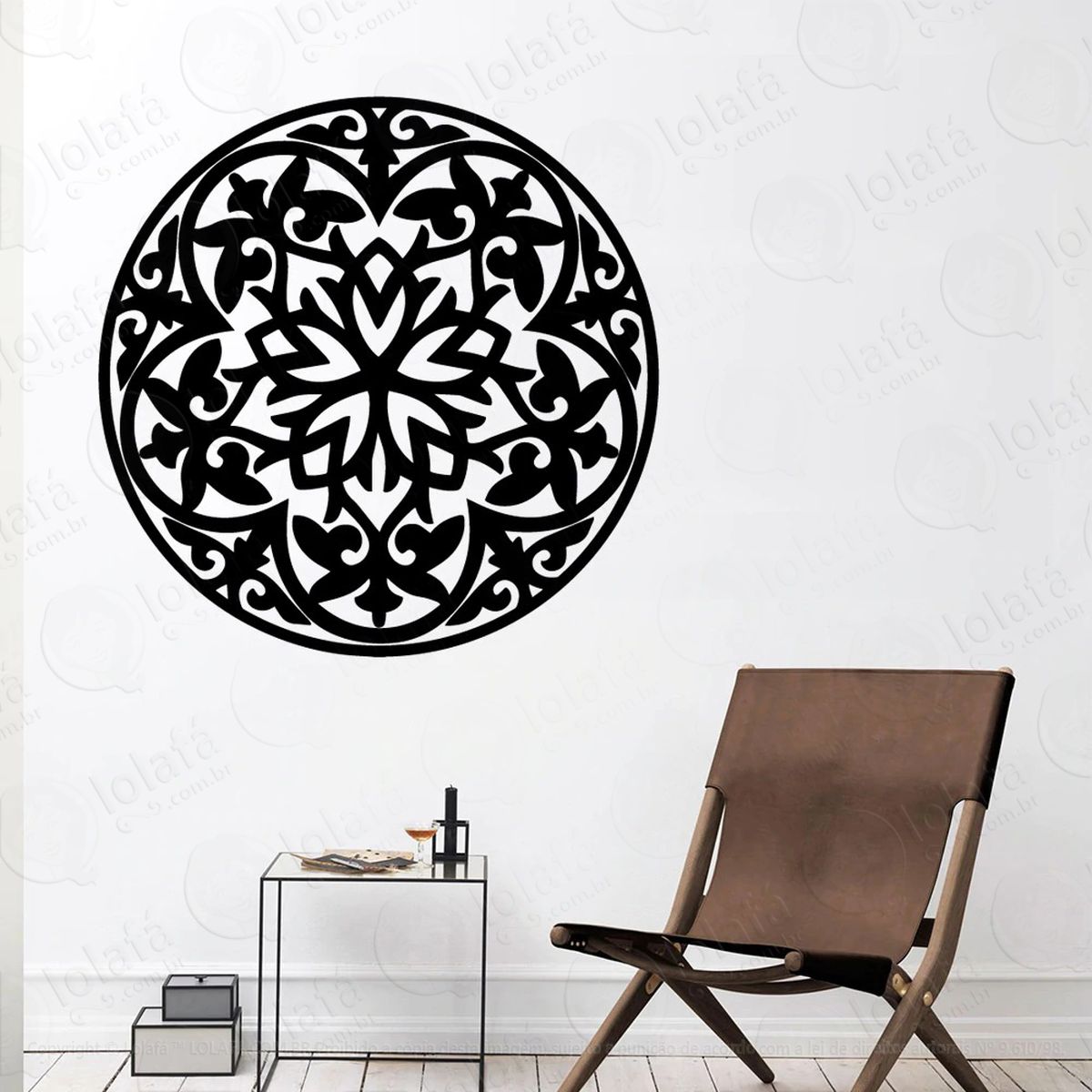 mandala para superar os desafios adesivo de parede decorativo para casa, quarto, sala e vidro - mod:140