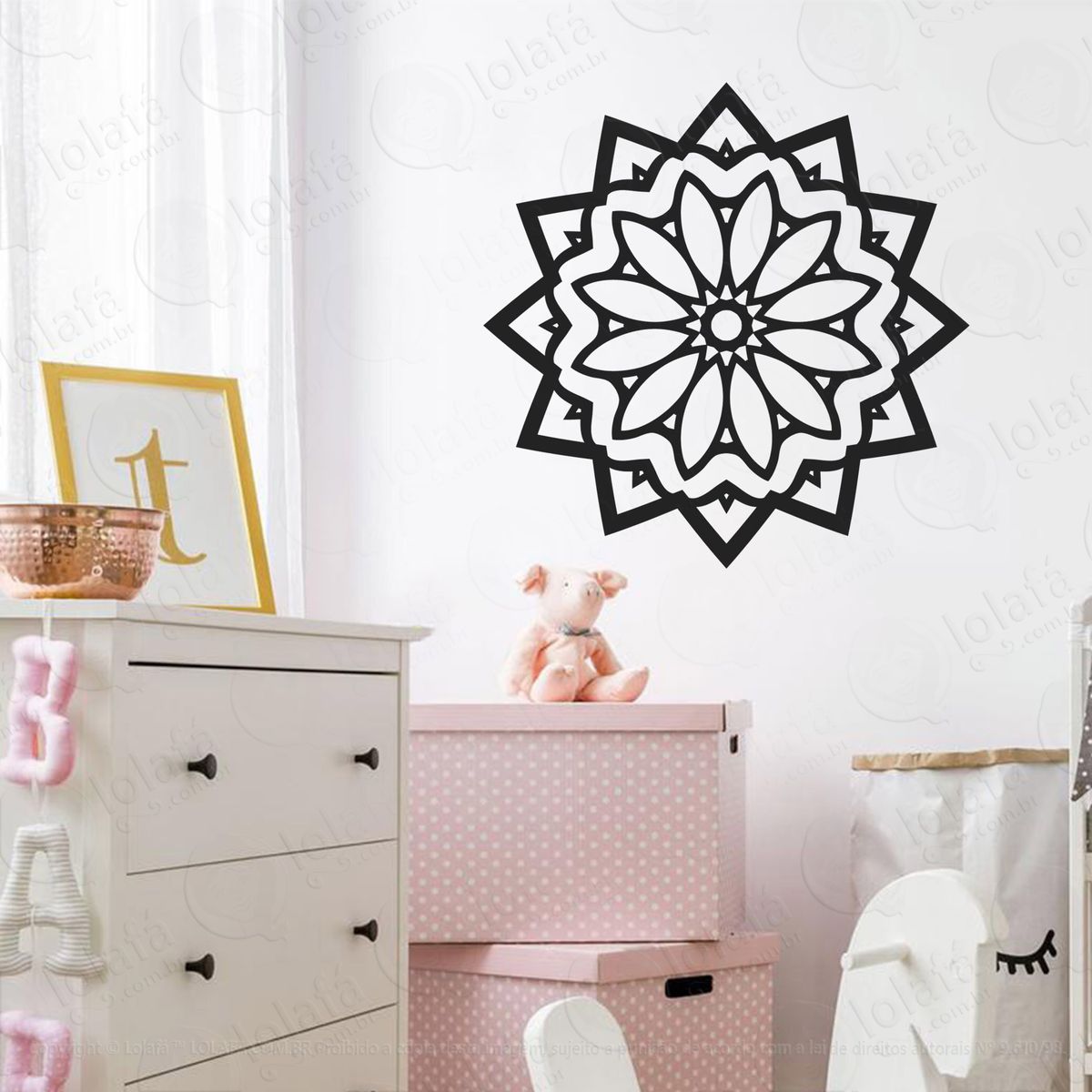 mandala seja simplicidade adesivo de parede decorativo para casa, quarto, sala e vidro - mod:141