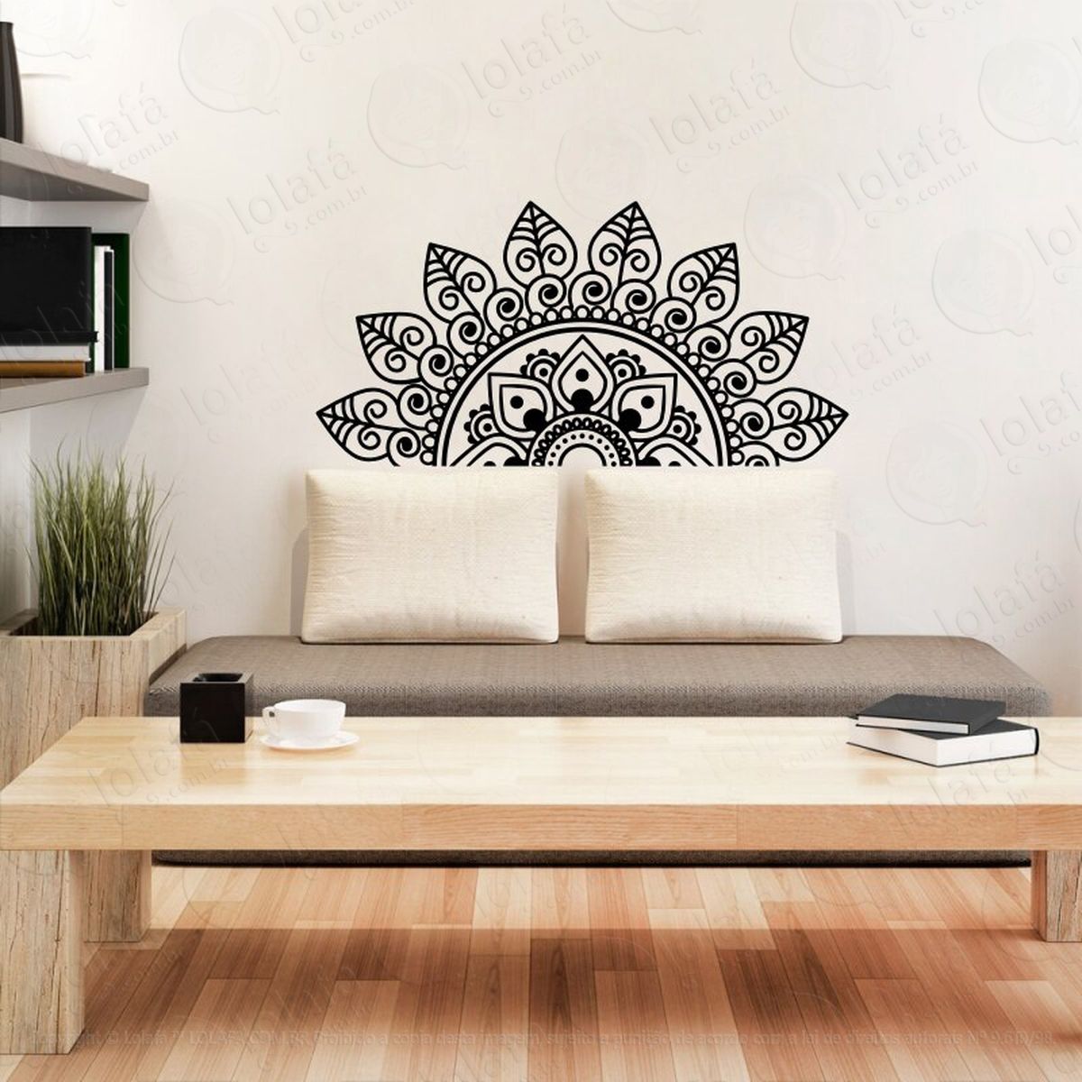 mandala da prosperidade adesivo de parede decorativo para casa, quarto, sala e vidro - mod:142