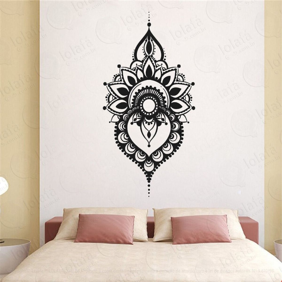 mandala para paz interior adesivo de parede decorativo para casa, quarto, sala e vidro - mod:144