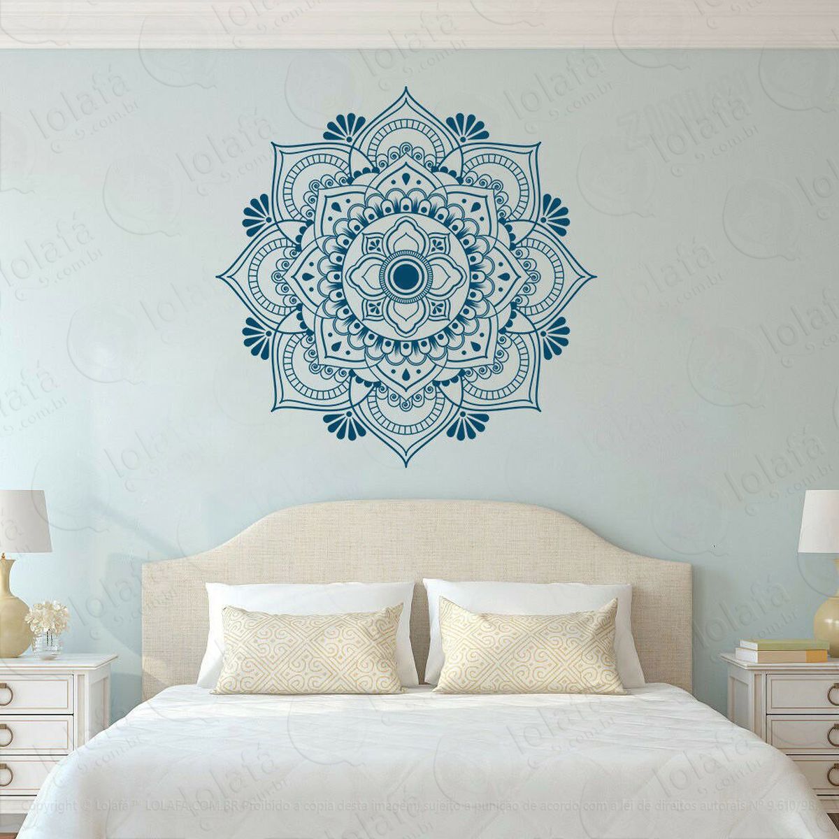 mandala para fortalecer o amor adesivo de parede decorativo para casa, quarto, sala e vidro - mod:151