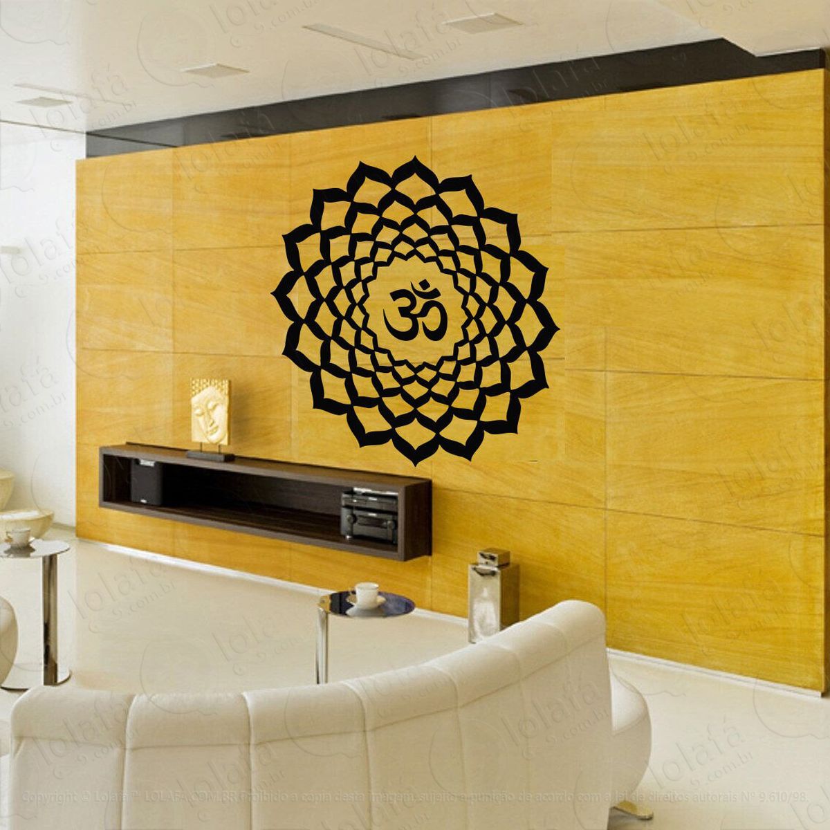 mandala para equilibrar as energias adesivo de parede decorativo para casa, quarto, sala e vidro - mod:155