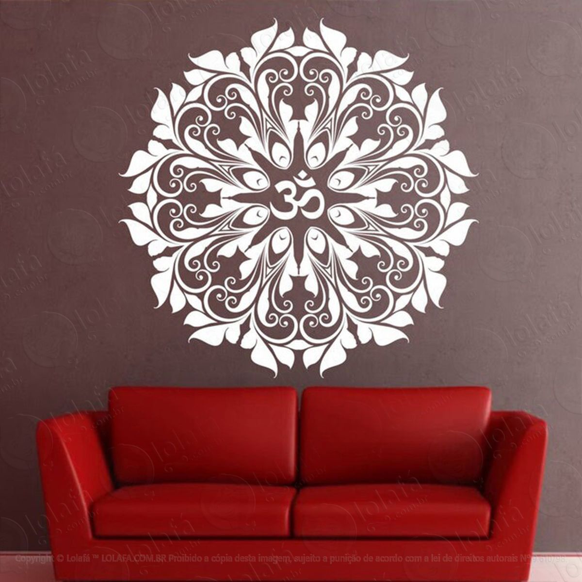 mandala para expandir a mente adesivo de parede decorativo para casa, quarto, sala e vidro - mod:156