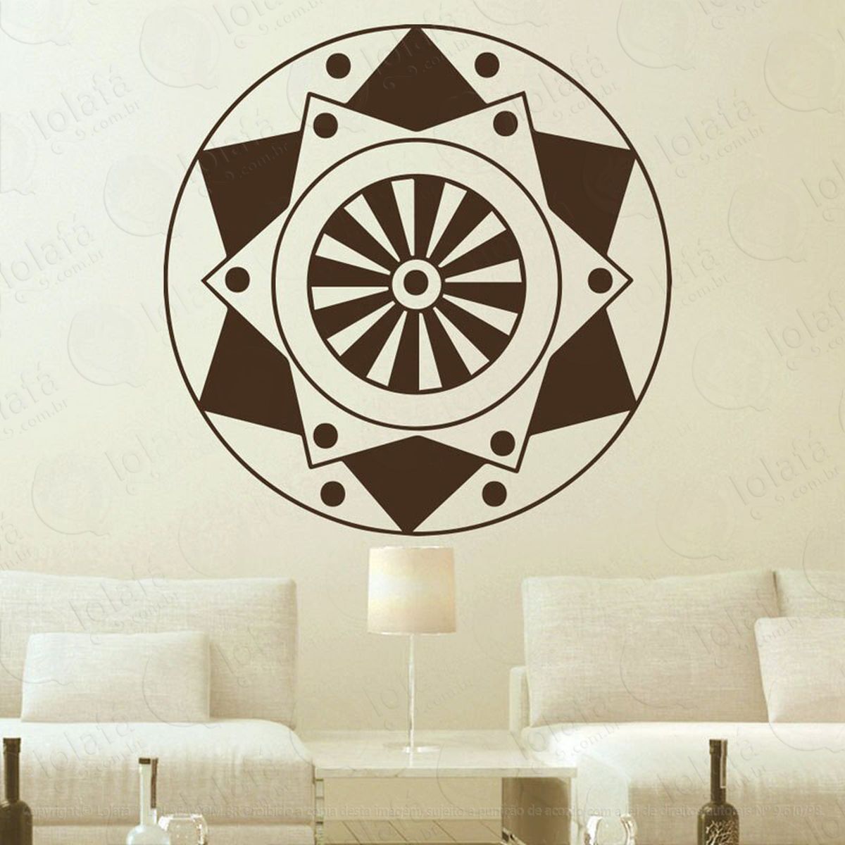 mandala seja foco adesivo de parede decorativo para casa, quarto, sala e vidro - mod:160