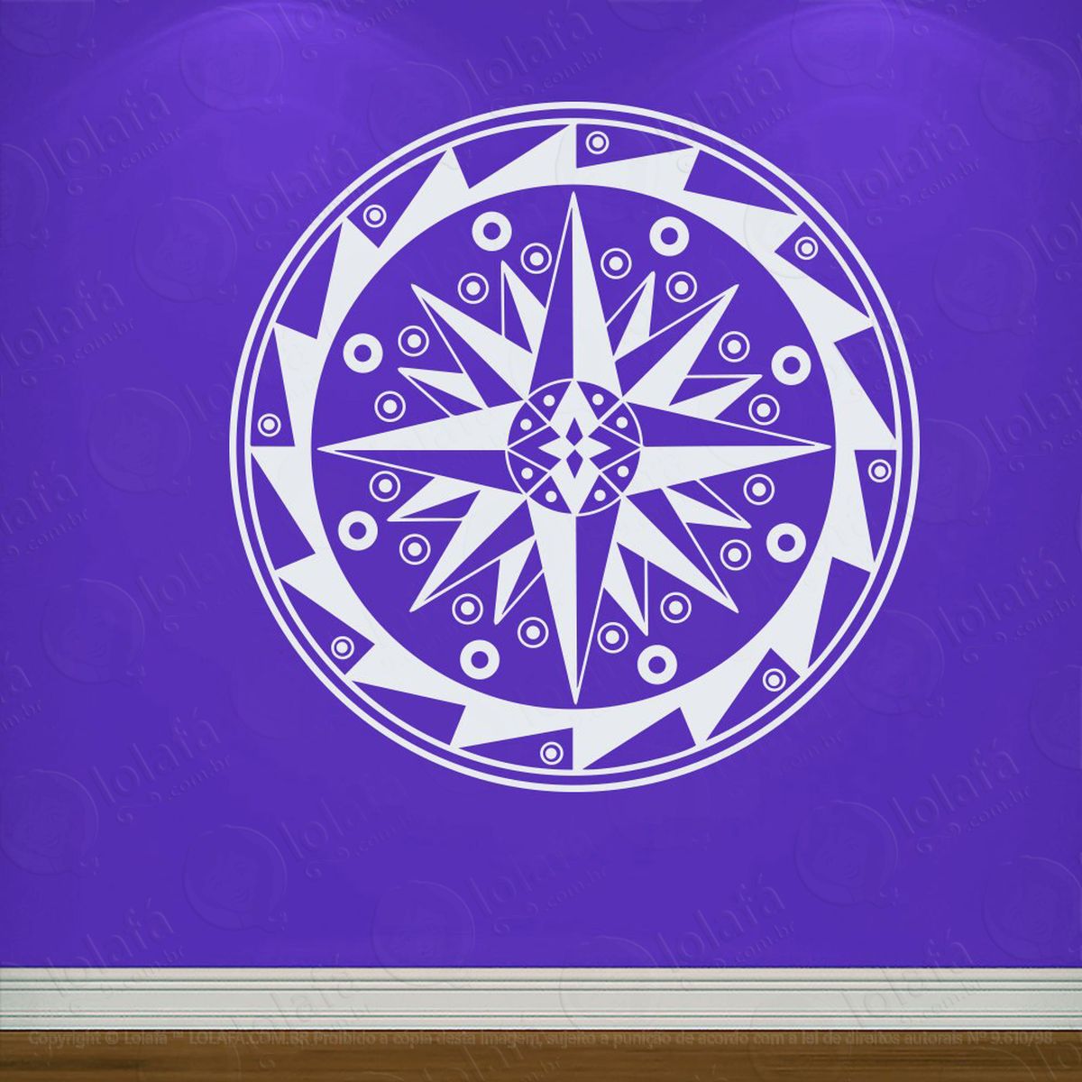 mandala para uma direção assertiva adesivo de parede decorativo para casa, quarto, sala e vidro - mod:167