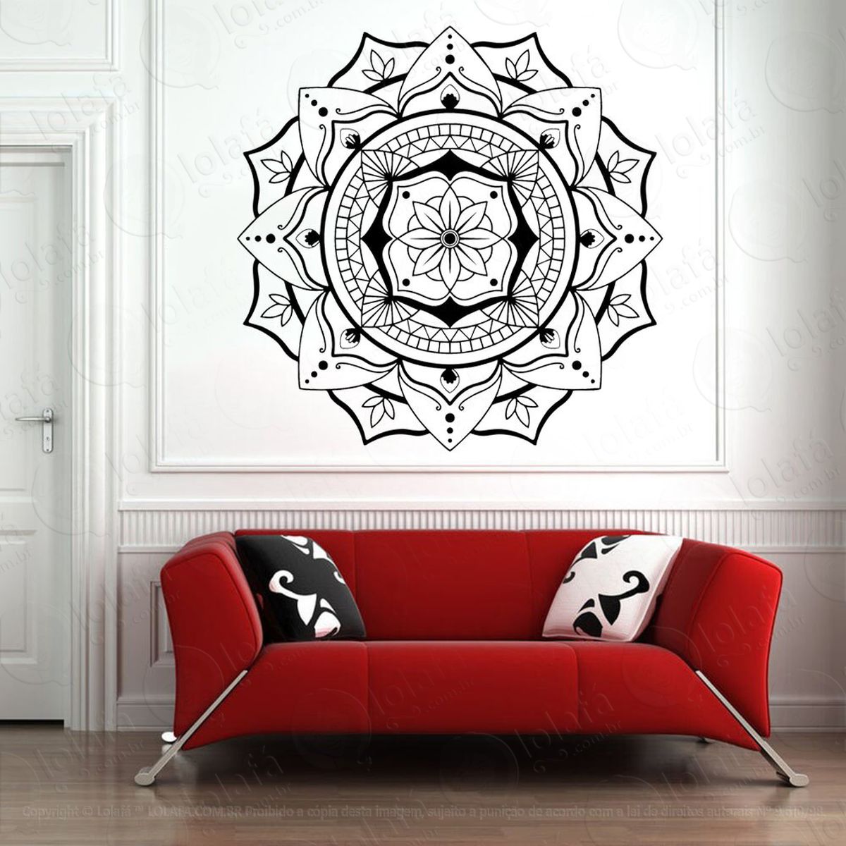 mandala para paz interior adesivo de parede decorativo para casa, quarto, sala e vidro - mod:168