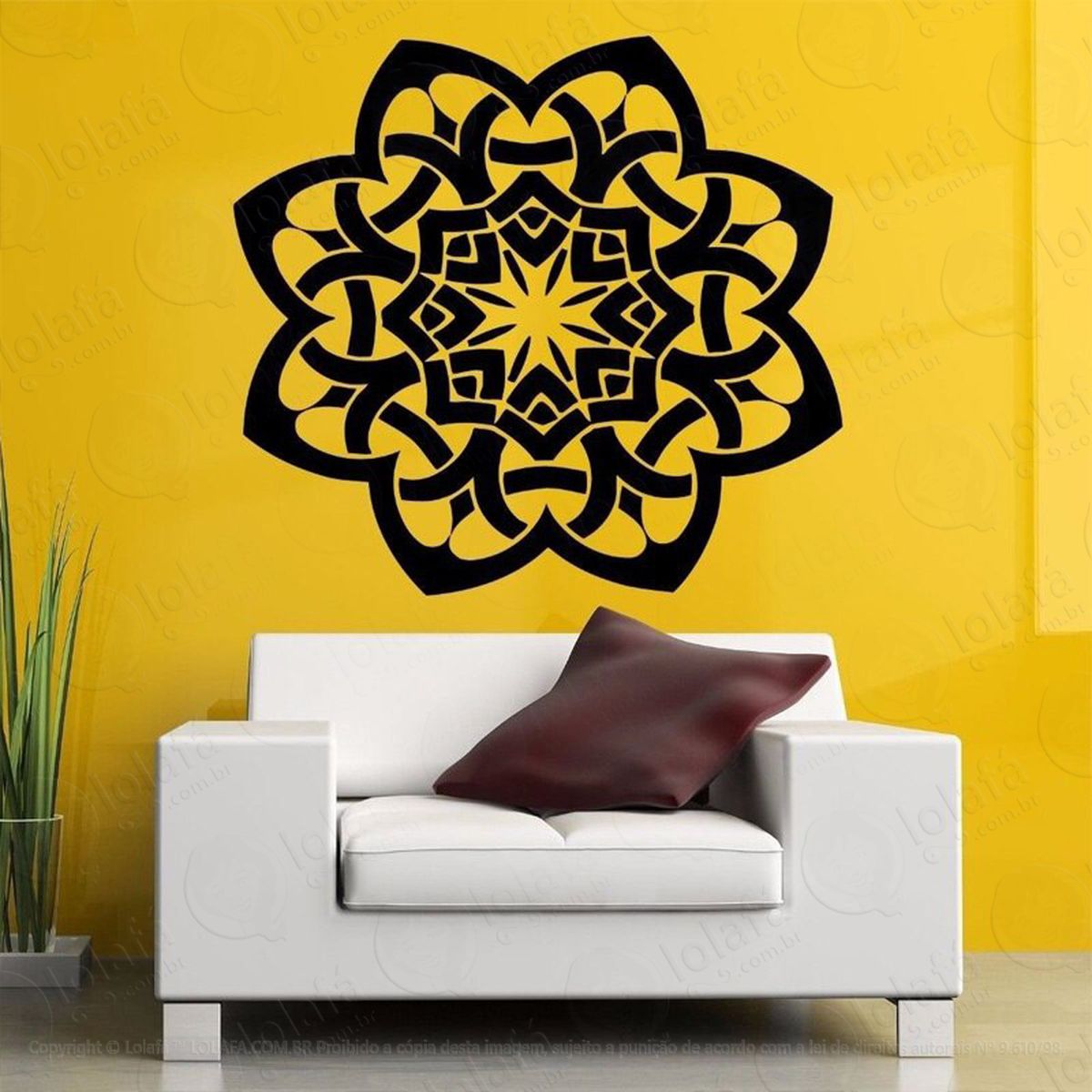 mandala para sucesso na vida adesivo de parede decorativo para casa, quarto, sala e vidro - mod:170