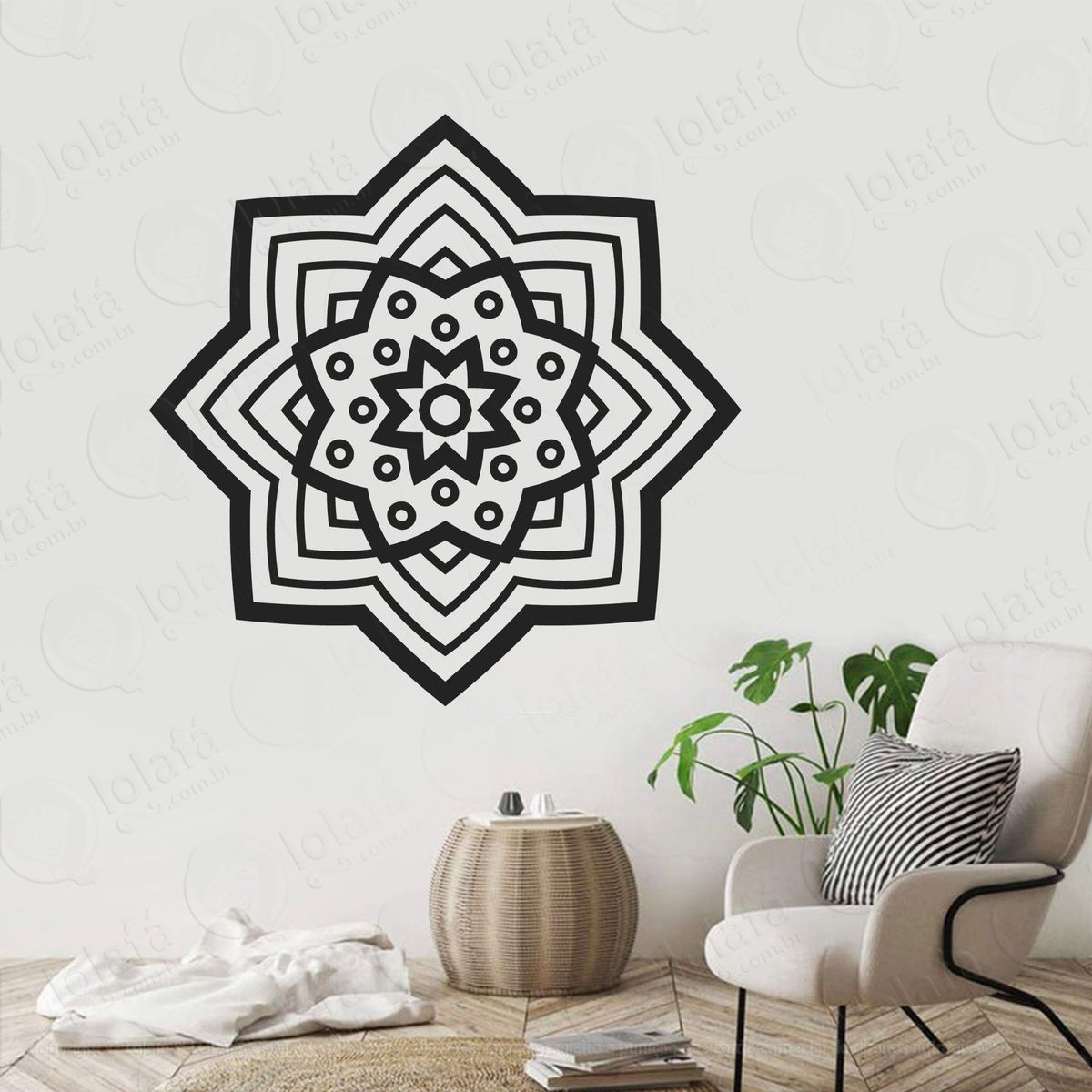 mandala seja foco adesivo de parede decorativo para casa, quarto, sala e vidro - mod:172