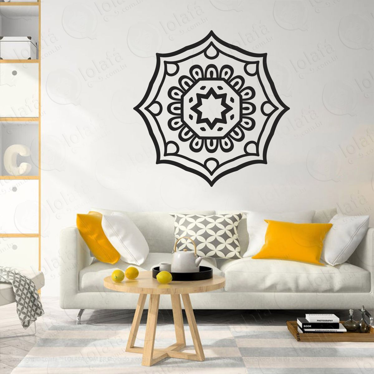 mandala seja força adesivo de parede decorativo para casa, quarto, sala e vidro - mod:175