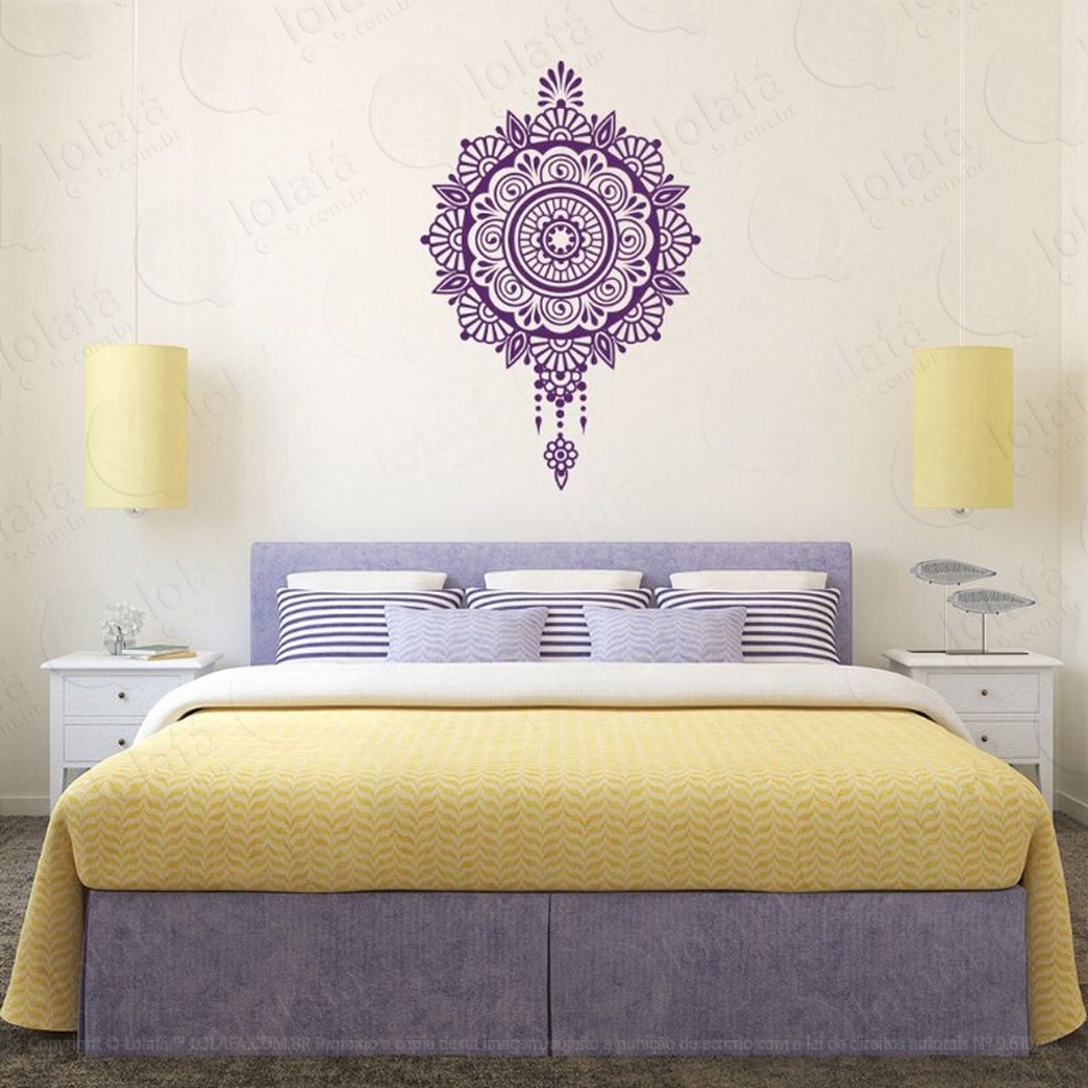 mandala do agradecimento adesivo de parede decorativo para casa, quarto, sala e vidro - mod:183