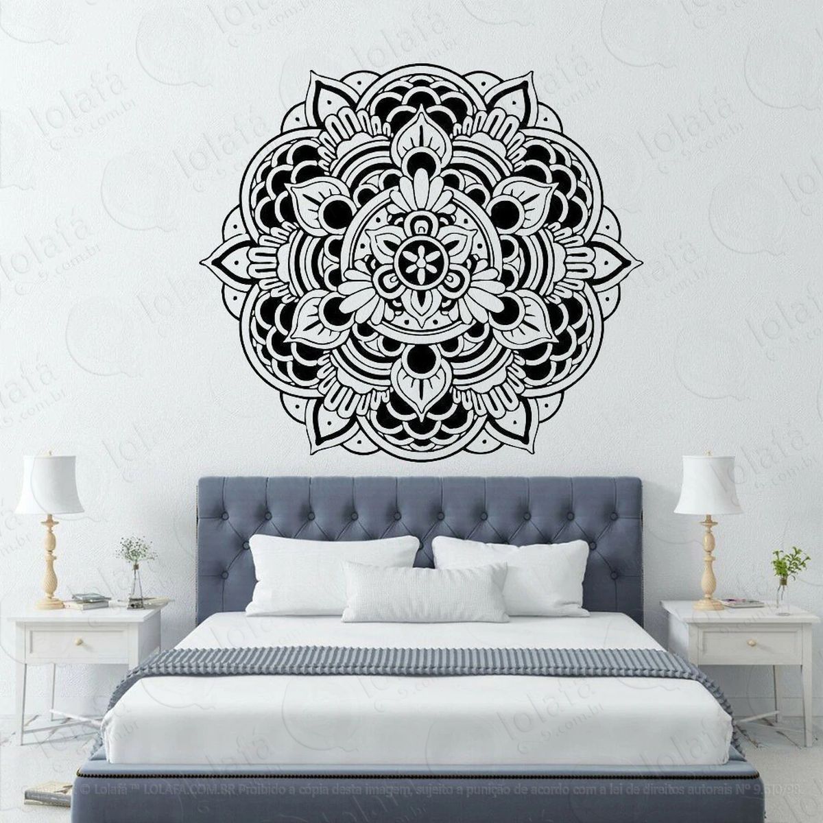 mandala para atrair o amor adesivo de parede decorativo para casa, quarto, sala e vidro - mod:186