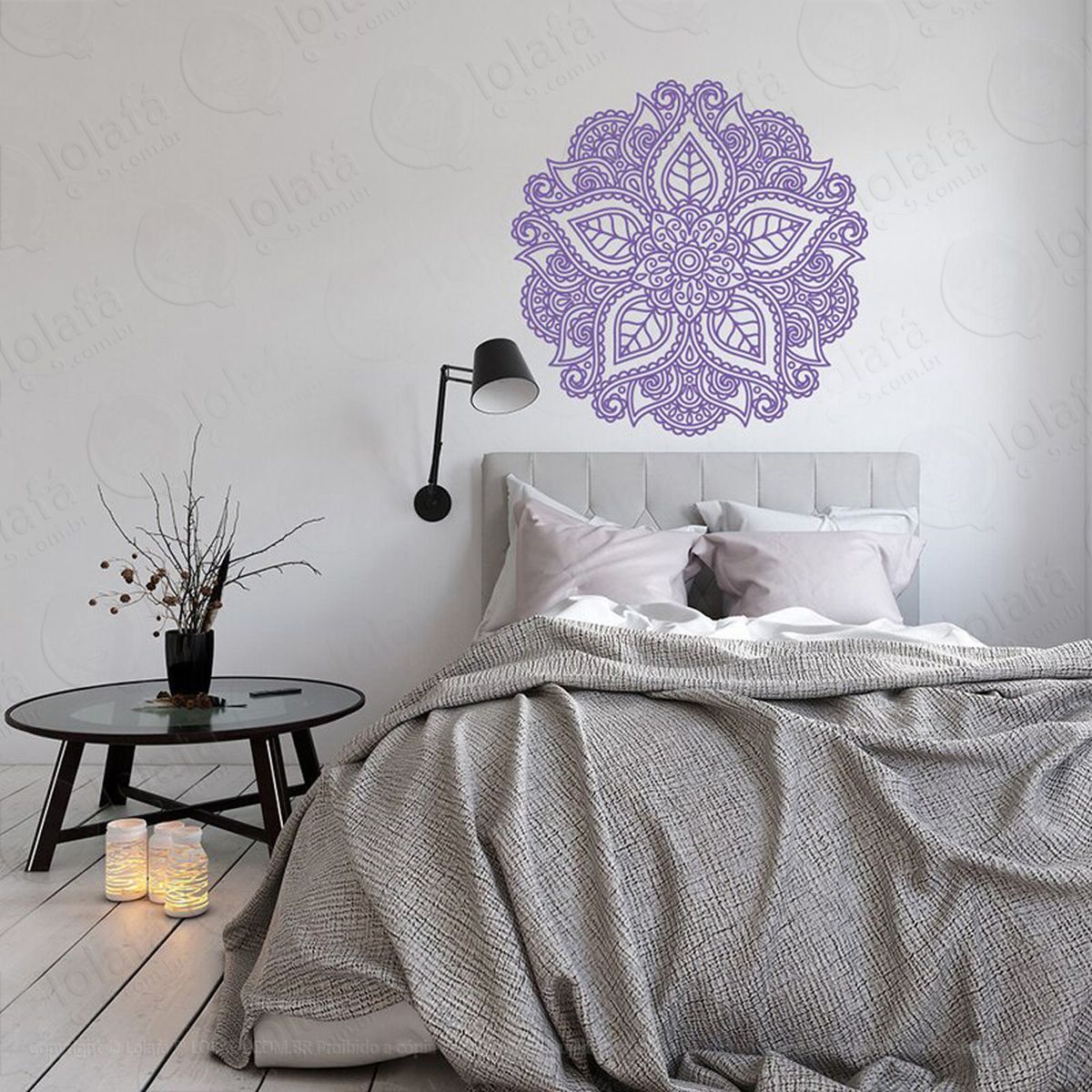 mandala para atrair felicidade adesivo de parede decorativo para casa, quarto, sala e vidro - mod:190