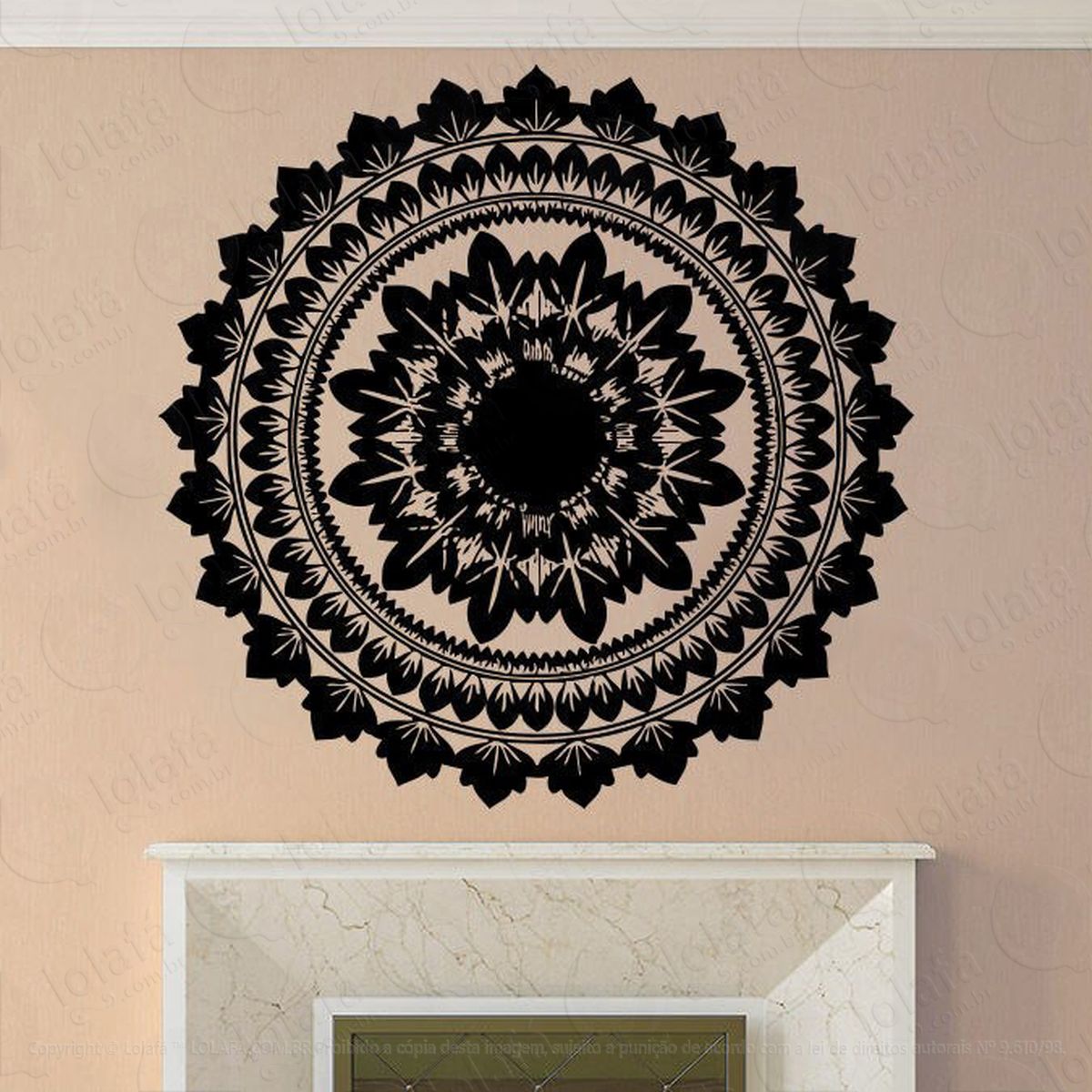 mandala para manter a fé adesivo de parede decorativo para casa, quarto, sala e vidro - mod:192