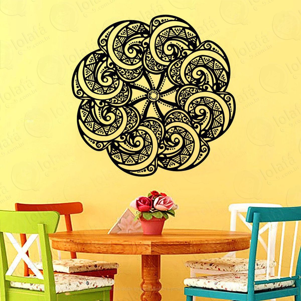 mandala para dias prósperos adesivo de parede decorativo para casa, quarto, sala e vidro - mod:195