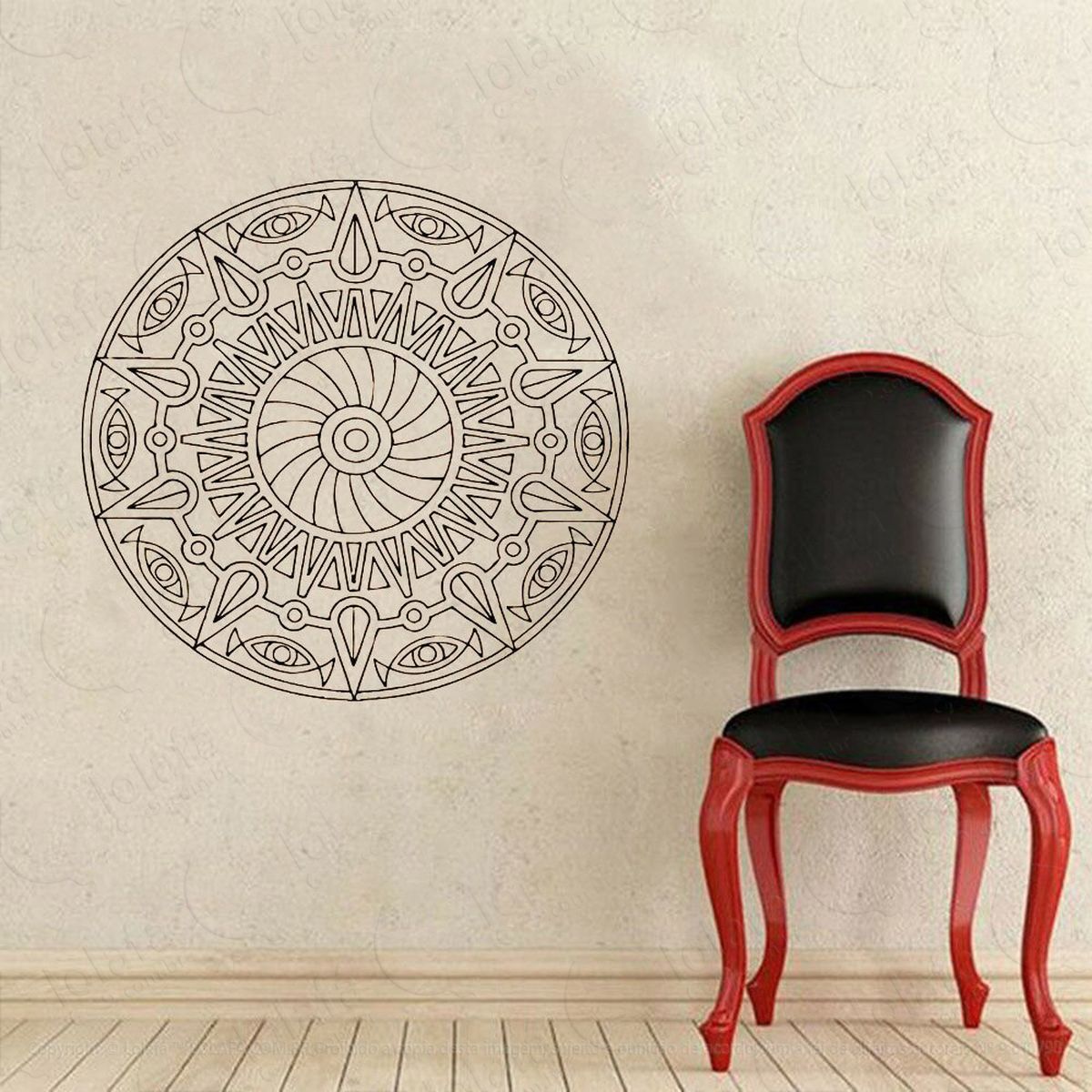 mandala para fé em si mesmo adesivo de parede decorativo para casa, quarto, sala e vidro - mod:197