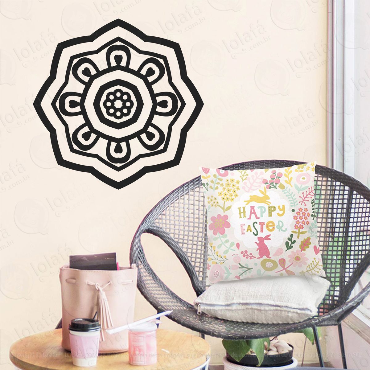 mandala seja verdadeiro adesivo de parede decorativo para casa, quarto, sala e vidro - mod:204