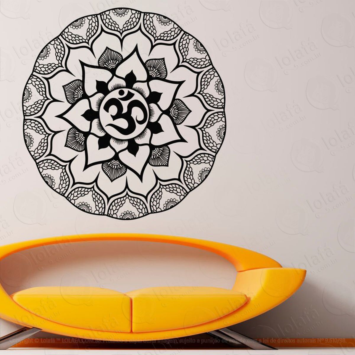 mandala para equilíbrio pessoal adesivo de parede decorativo para casa, quarto, sala e vidro - mod:209