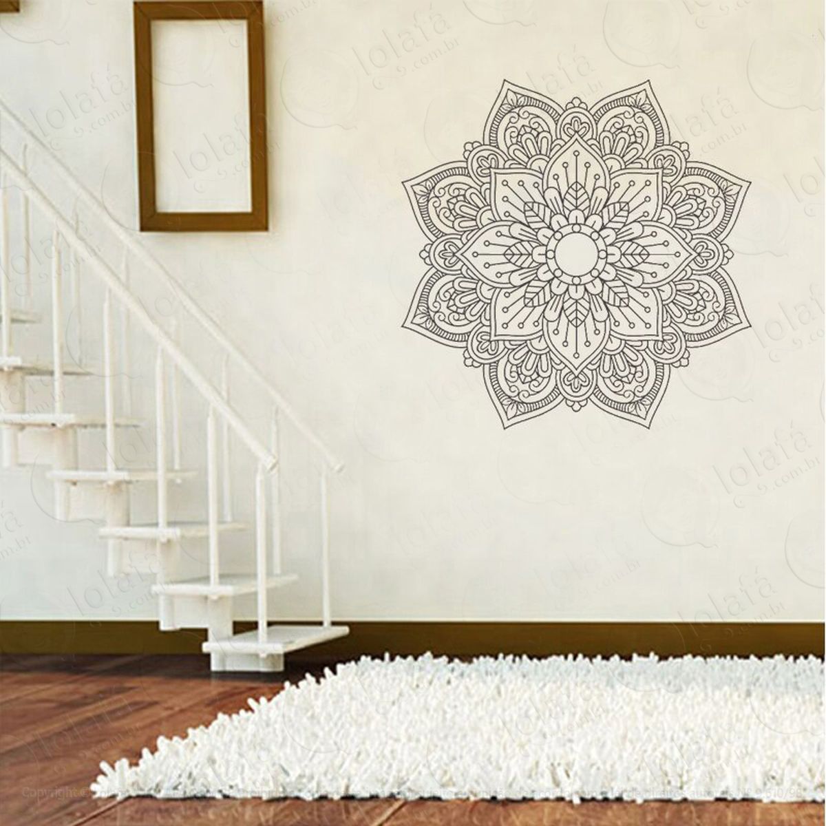 mandala da bondade e harmonia adesivo de parede decorativo para casa, quarto, sala e vidro - mod:215