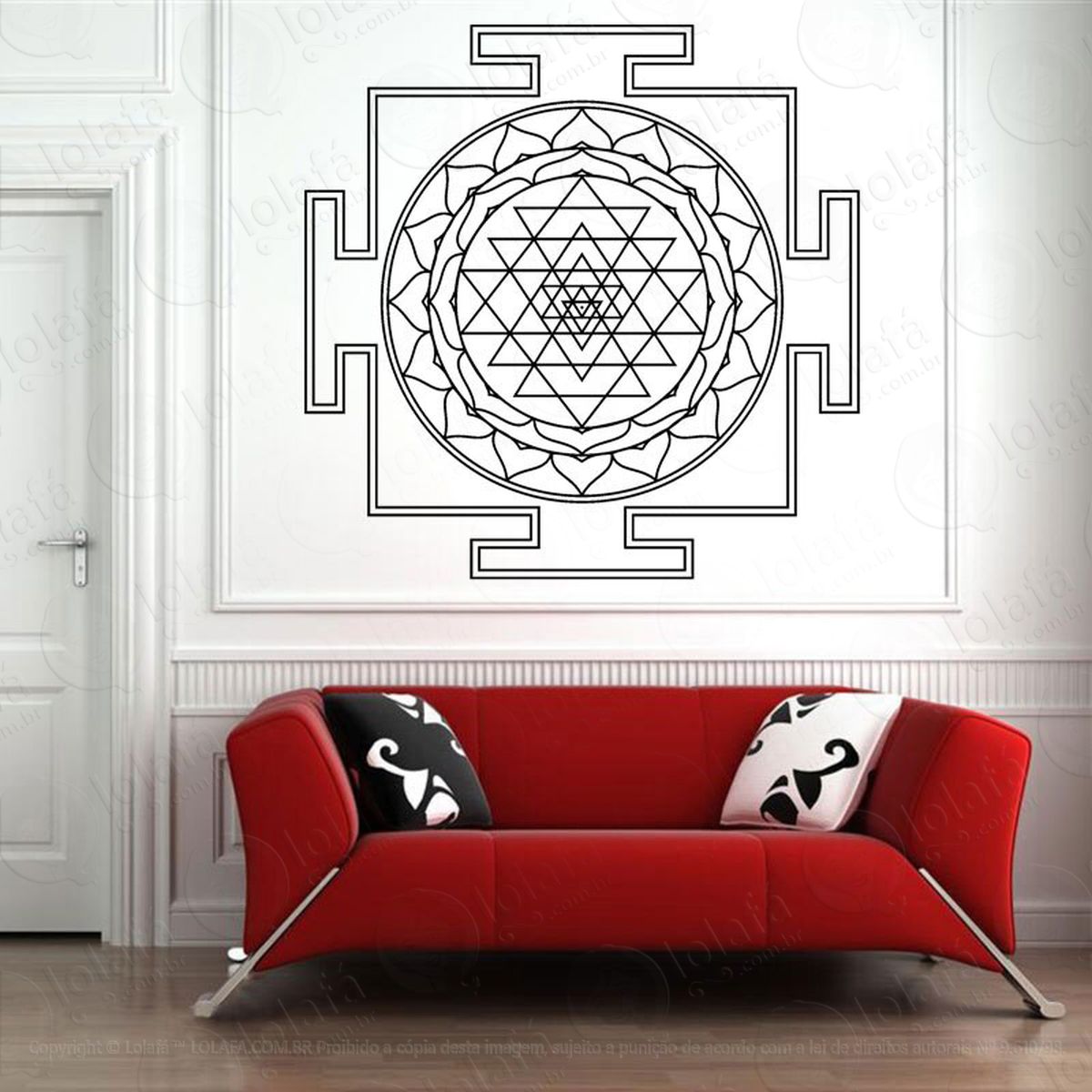 mandala geométrica para proteção da família adesivo de parede decorativo para casa, quarto, sala e vidro - mod:219
