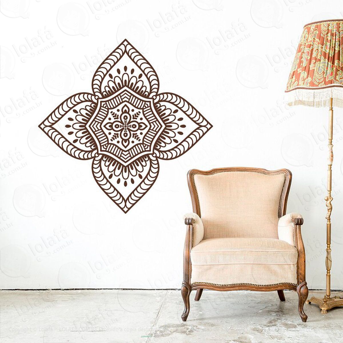 mandala seja luz adesivo de parede decorativo para casa, quarto, sala e vidro - mod:221