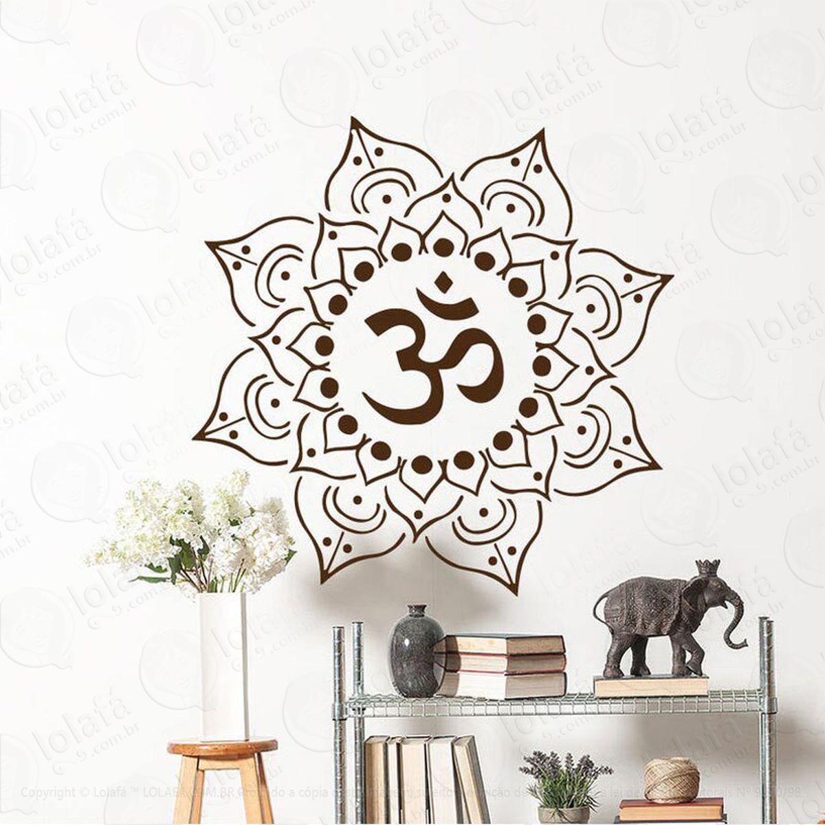 mandala seja equilíbrio adesivo de parede decorativo para casa, quarto, sala e vidro - mod:222