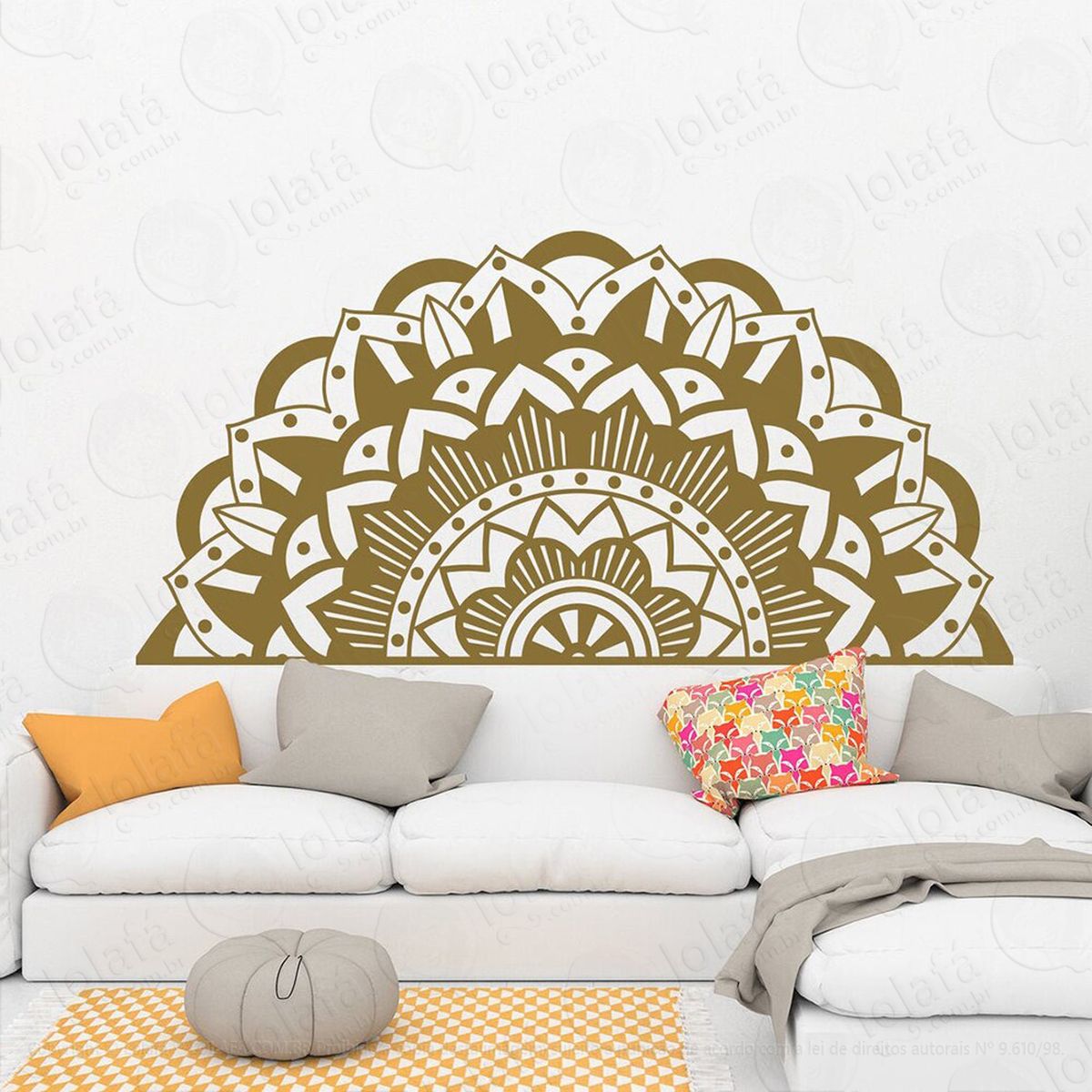 mandala para atrair riqueza adesivo de parede decorativo para casa, quarto, sala e vidro - mod:223