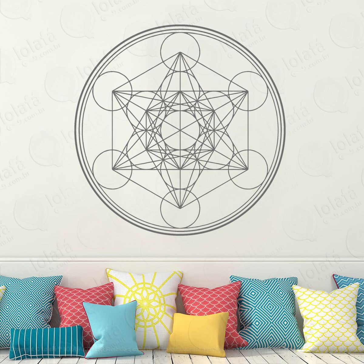 mandala geométrica para proteção adesivo de parede decorativo para casa, quarto, sala e vidro - mod:227
