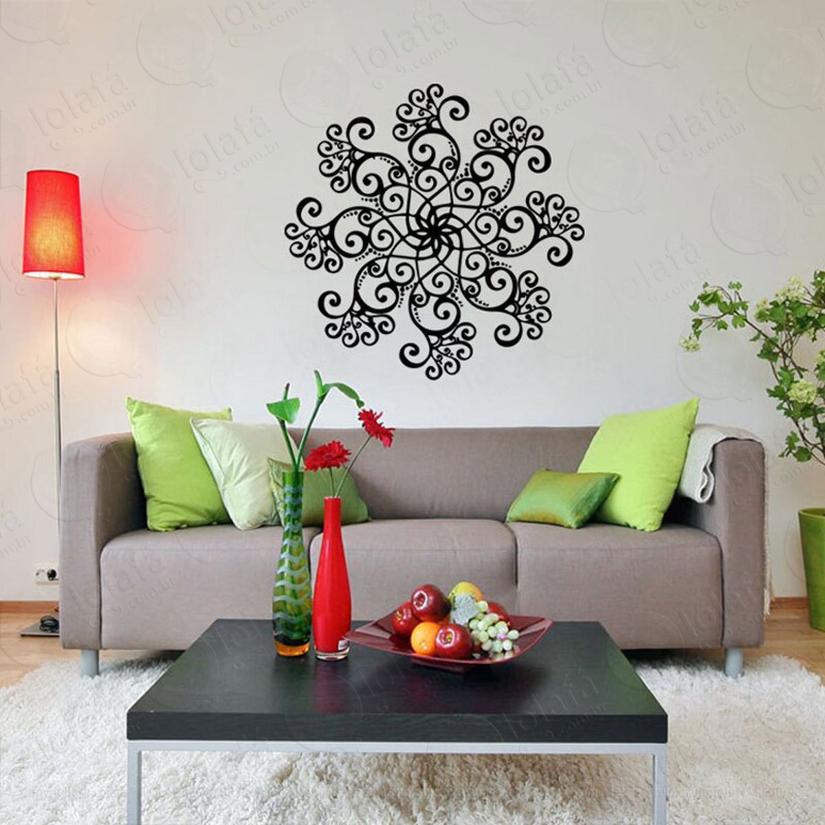 mandala para bênção do lar adesivo de parede decorativo para casa, quarto, sala e vidro - mod:232