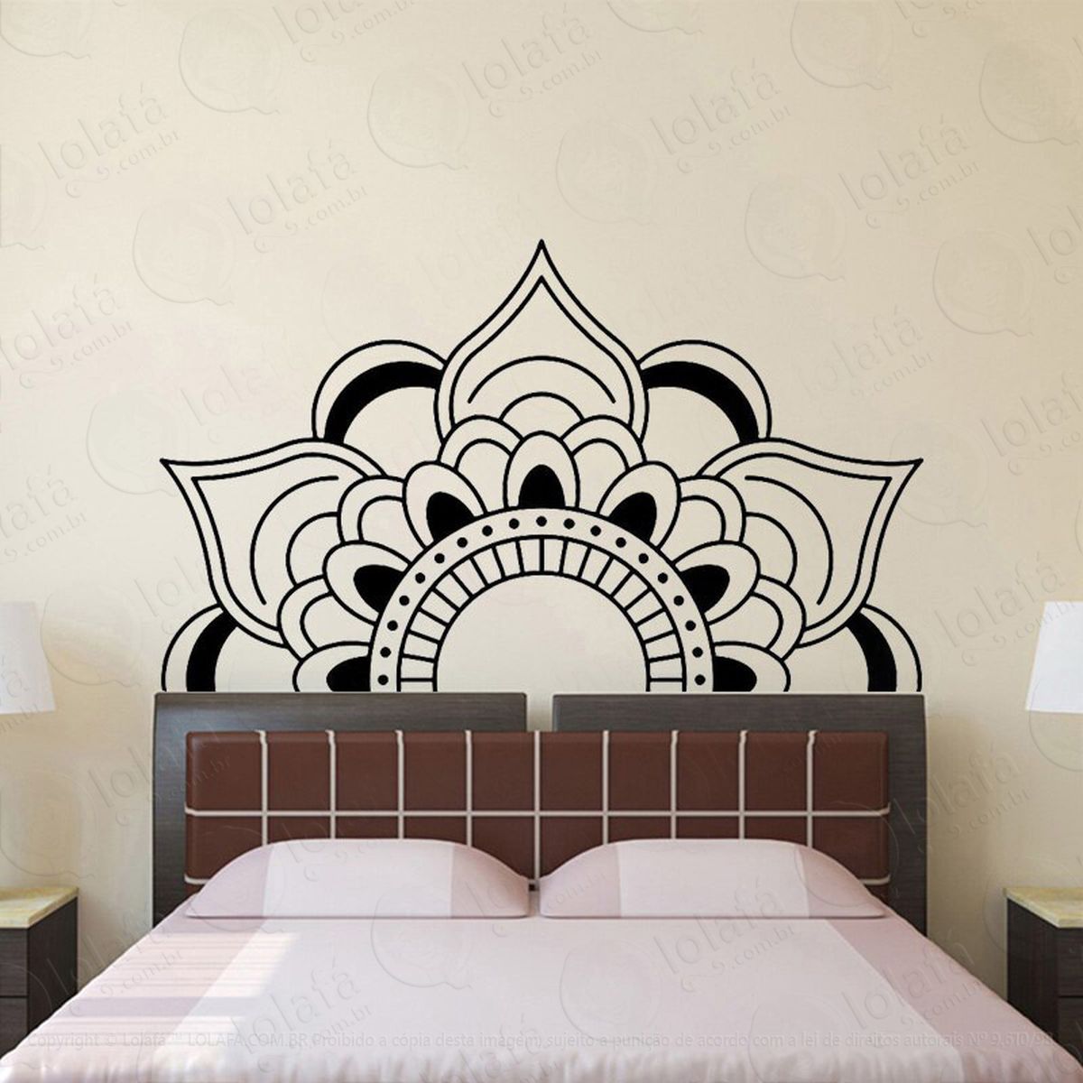 mandala para resplandecer a força interior adesivo de parede decorativo para casa, quarto, sala e vidro - mod:233