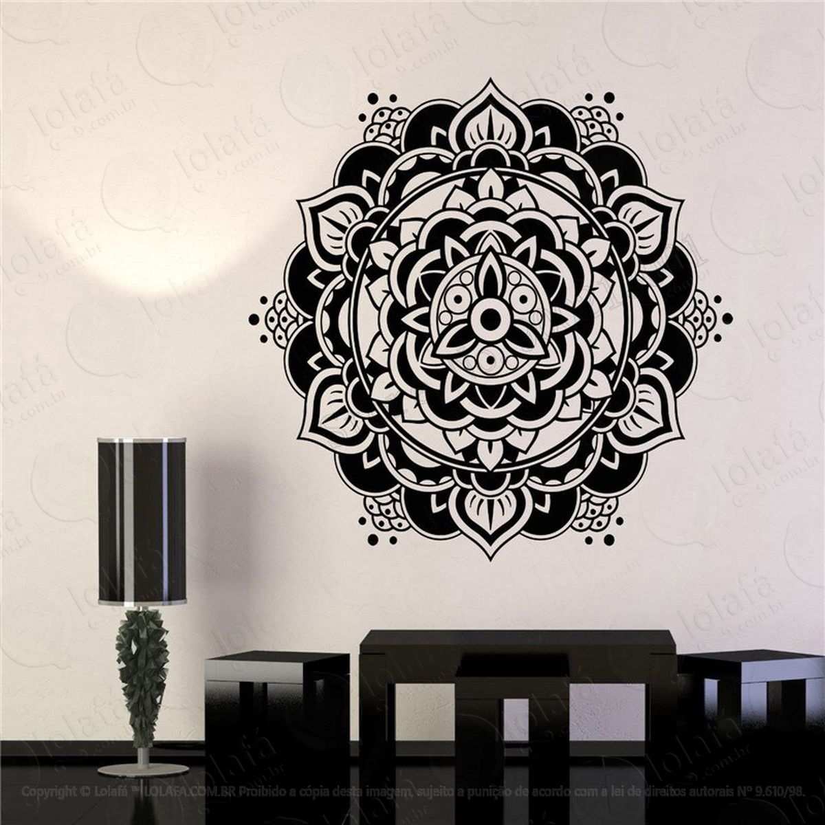 mandala da superação adesivo de parede decorativo para casa, quarto, sala e vidro - mod:237