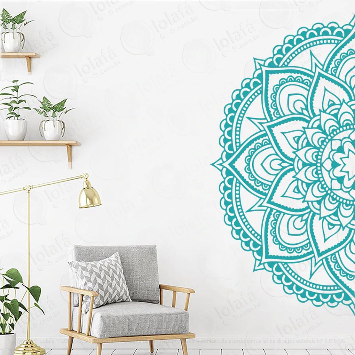 mandala do equilíbrio e boas energias adesivo de parede decorativo para casa, quarto, sala e vidro - mod:238