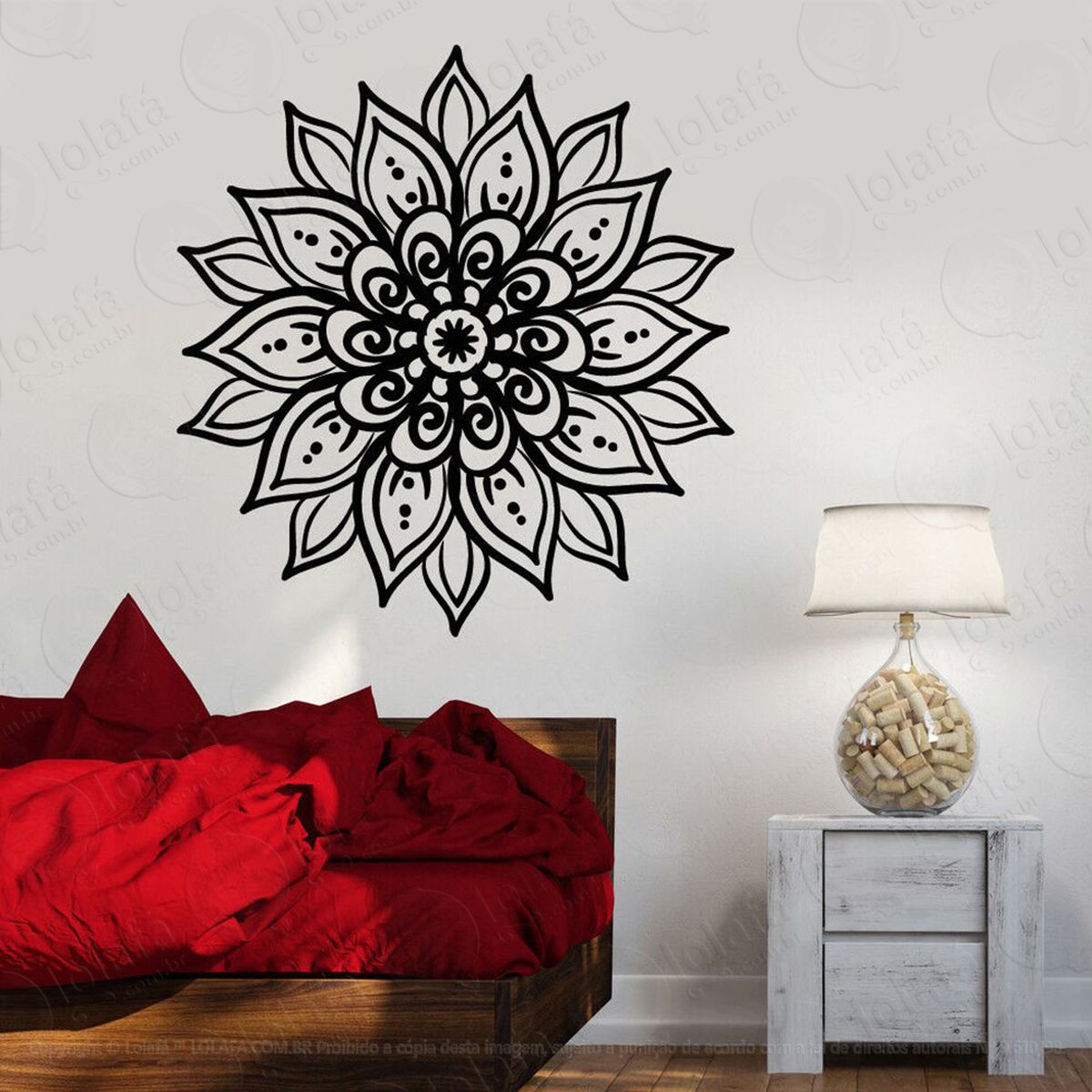 mandala para seguir por bons caminhos adesivo de parede decorativo para casa, quarto, sala e vidro - mod:239