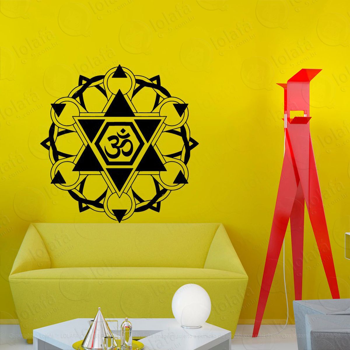 mandala para equilíbrio do eu interior adesivo de parede decorativo para casa, quarto, sala e vidro - mod:242