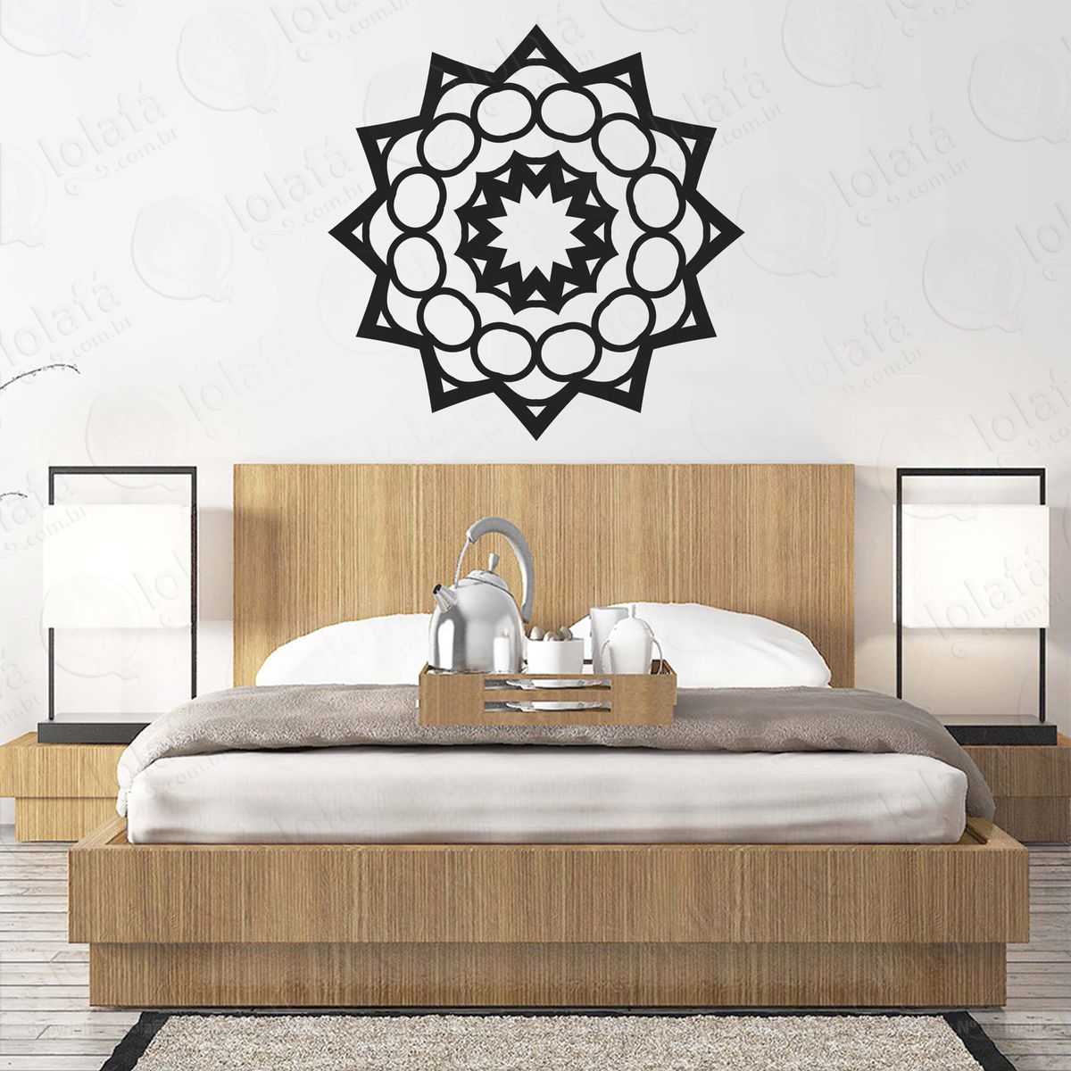 mandala seja amor adesivo de parede decorativo para casa, quarto, sala e vidro - mod:245