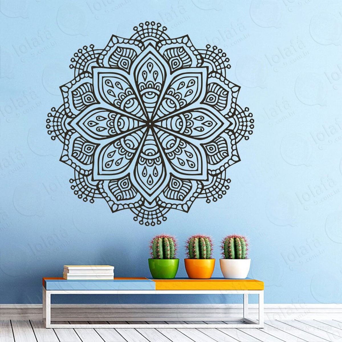 mandala da meditação adesivo de parede decorativo para casa, quarto, sala e vidro - mod:246