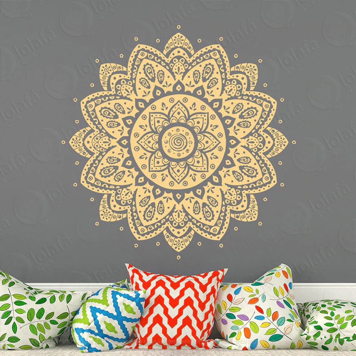 mandala para atrair energias positivas adesivo de parede decorativo para casa, quarto, sala e vidro - mod:248