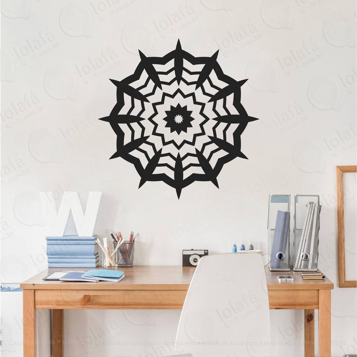 mandala seja foco adesivo de parede decorativo para casa, quarto, sala e vidro - mod:249