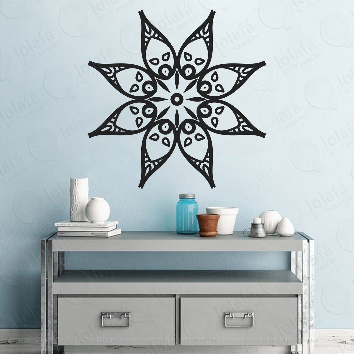 mandala seja verdadeiro adesivo de parede decorativo para casa, quarto, sala e vidro - mod:250