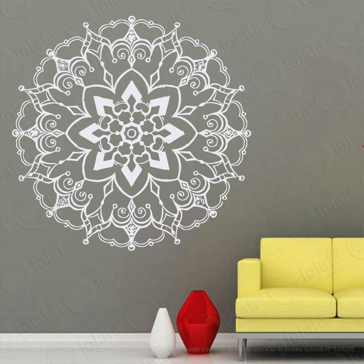 mandala do autoconhecimento adesivo de parede decorativo para casa, quarto, sala e vidro - mod:253