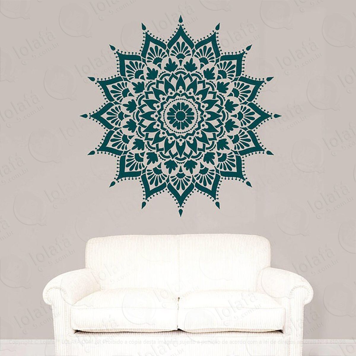 mandala da prosperidade e amor adesivo de parede decorativo para casa, quarto, sala e vidro - mod:258