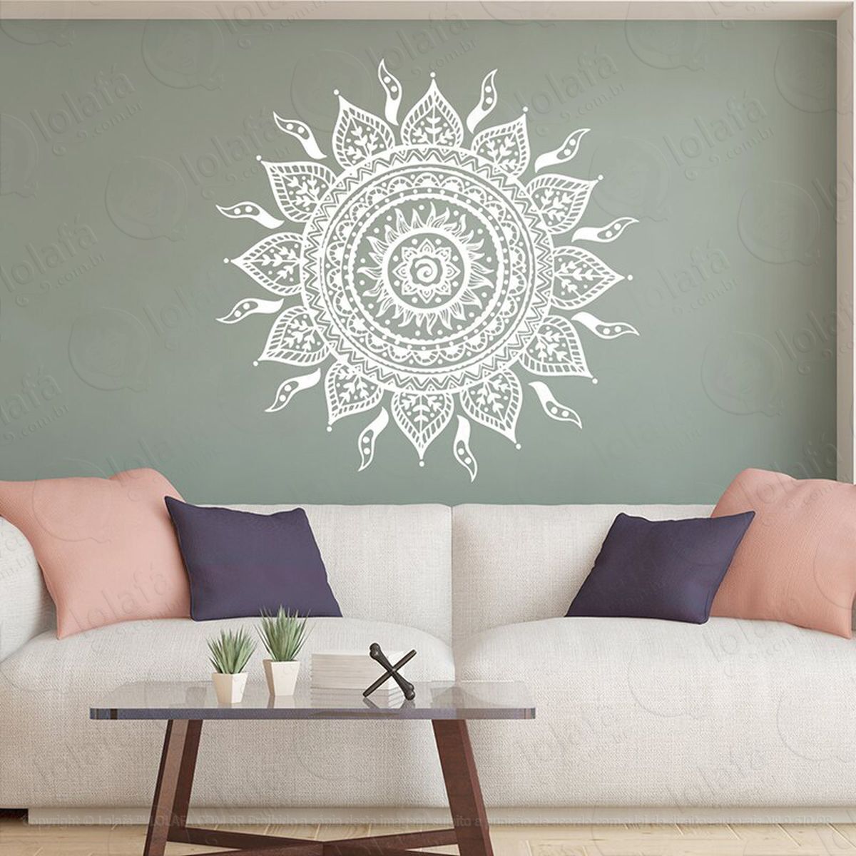 mandala da energia astral adesivo de parede decorativo para casa, quarto, sala e vidro - mod:261