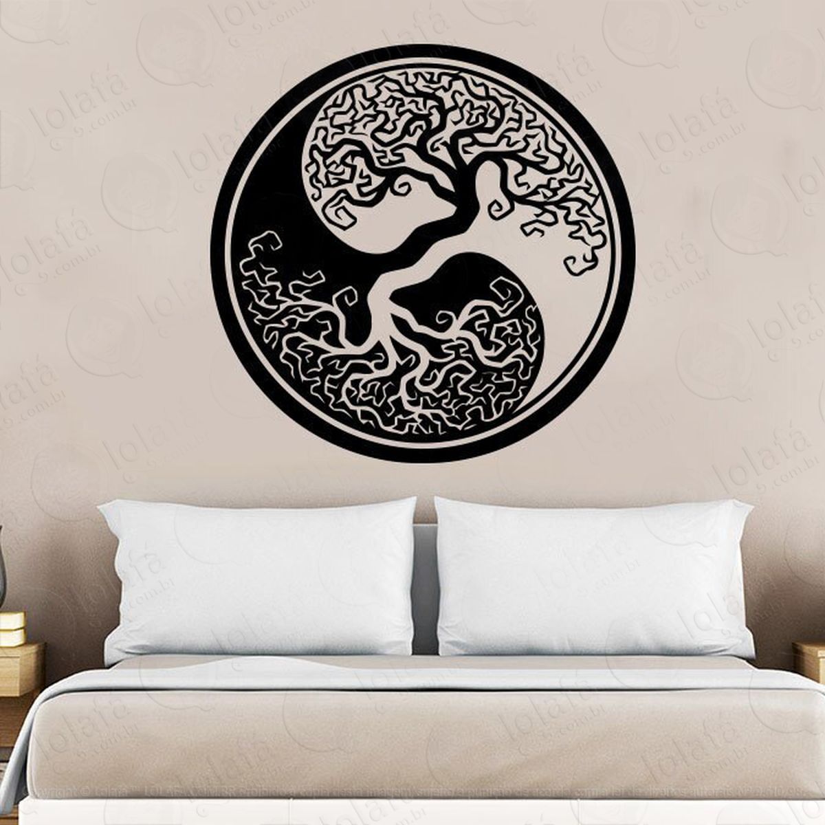 mandala yin yang para equilibrar as energias adesivo de parede decorativo para casa, quarto, sala e vidro - mod:262