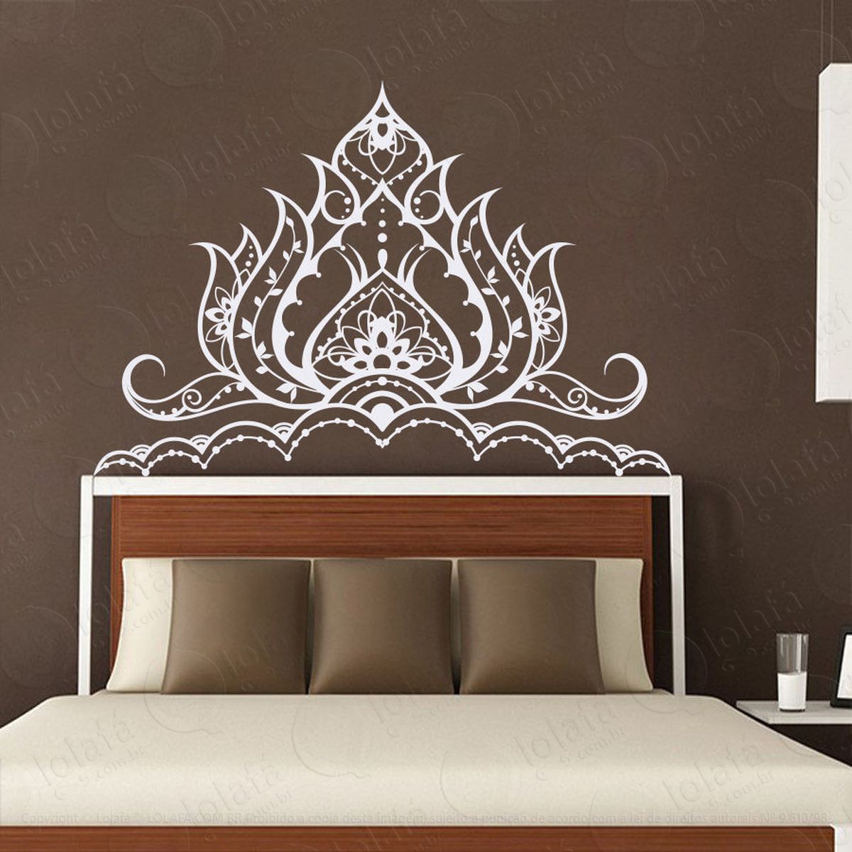 mandala flor de lótus para cultivar a simplicidade adesivo de parede decorativo para casa, quarto, sala e vidro - mod:270