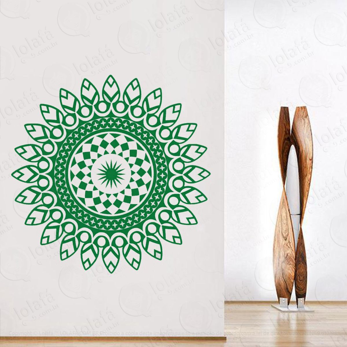 mandala para cultivar a liberdade adesivo de parede decorativo para casa, quarto, sala e vidro - mod:277