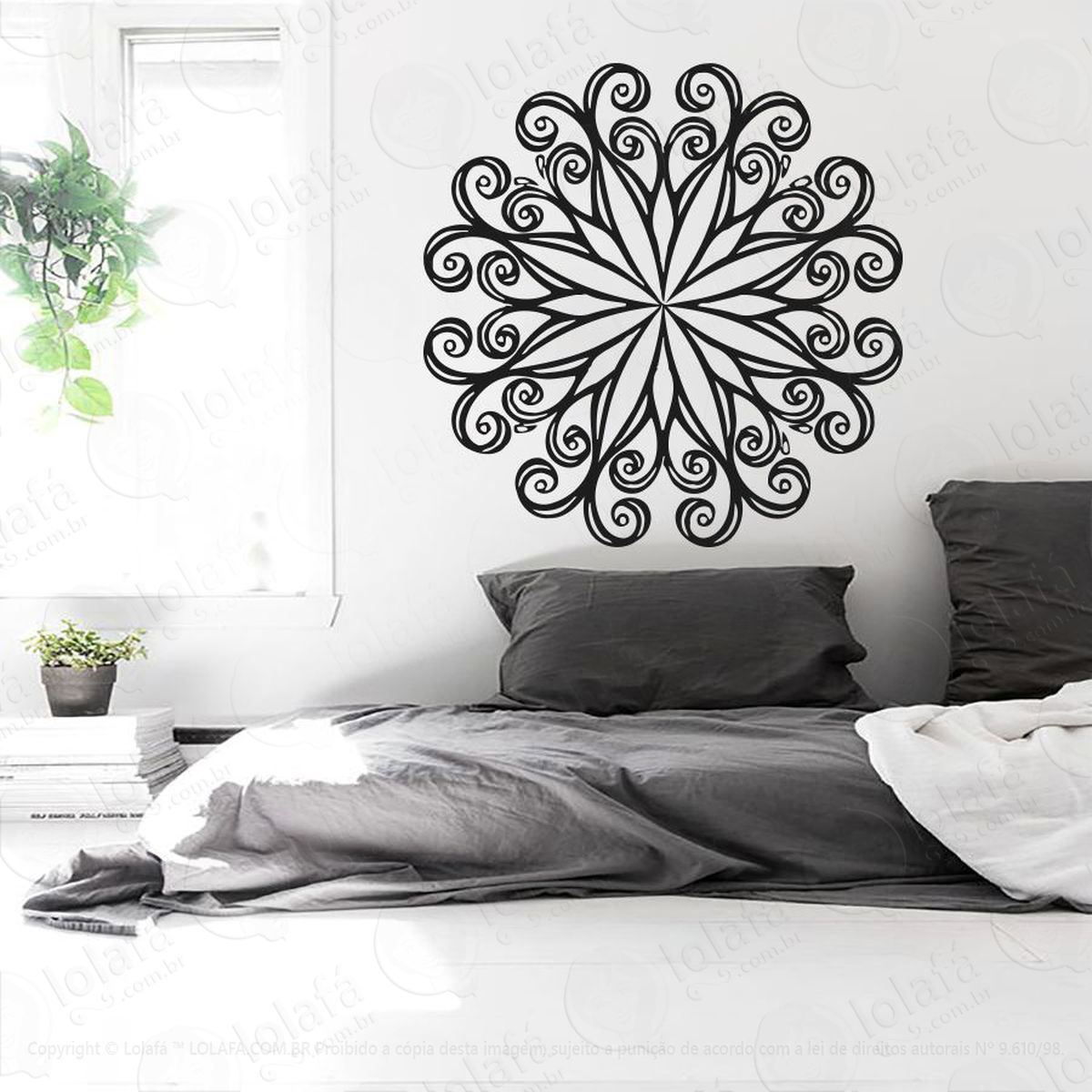 mandala para cultivar as boas escolhas adesivo de parede decorativo para casa, quarto, sala e vidro - mod:278