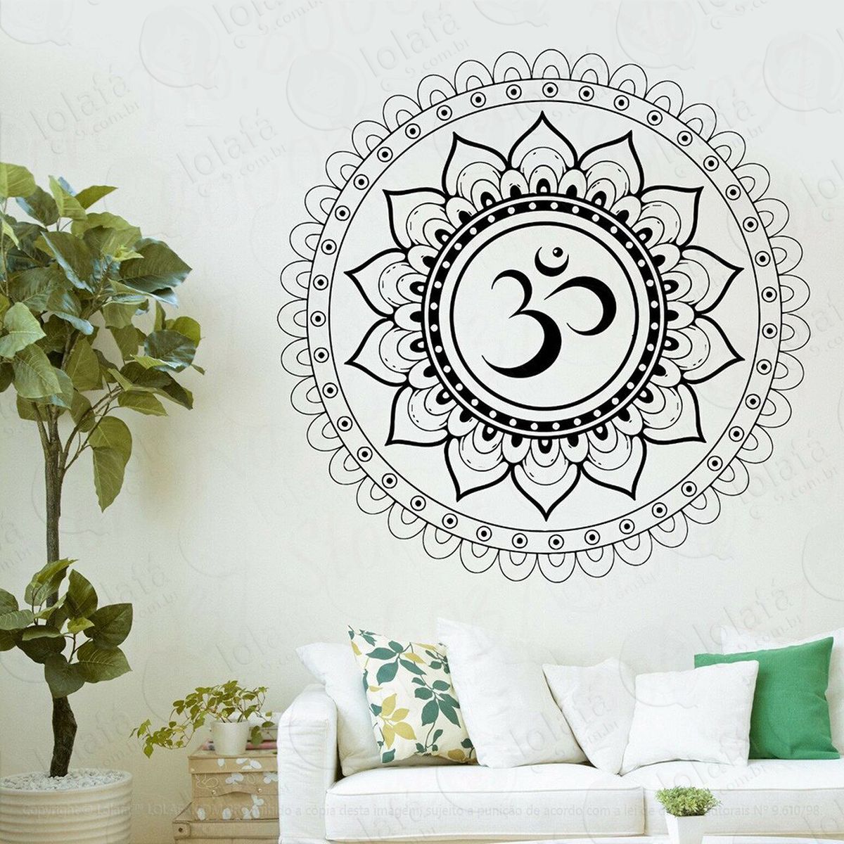 mandala para cultivar o equilíbrio interior adesivo de parede decorativo para casa, quarto, sala e vidro - mod:282