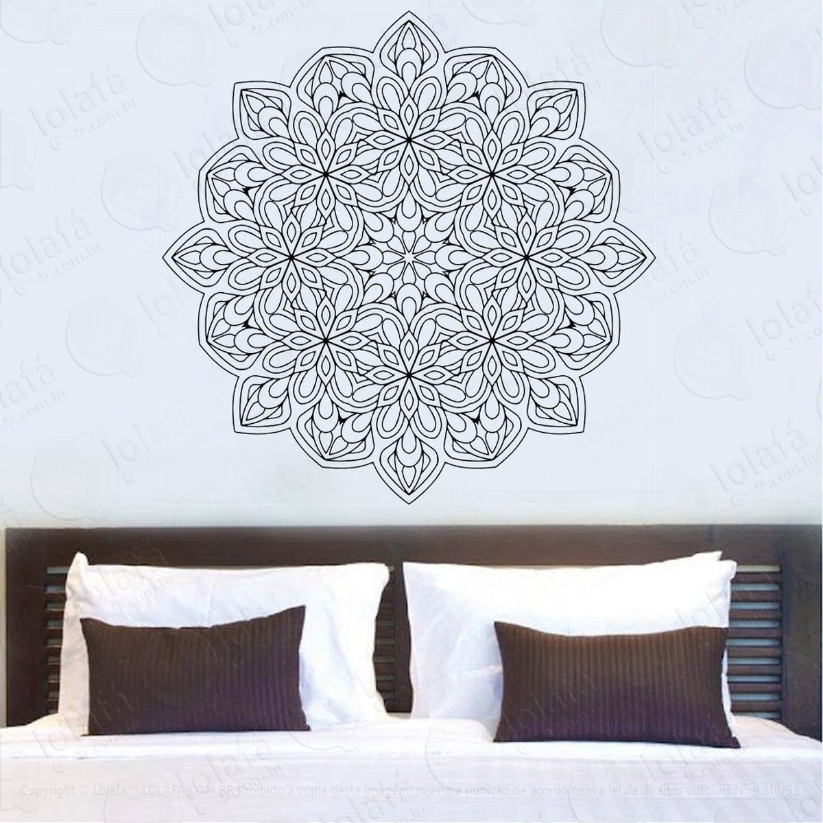 mandala para cultivar o amor adesivo de parede decorativo para casa, quarto, sala e vidro - mod:284